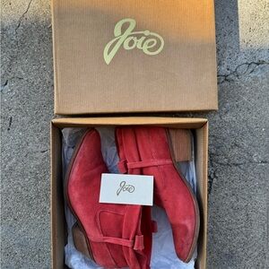 Joie Vibrant Red Suede Boots